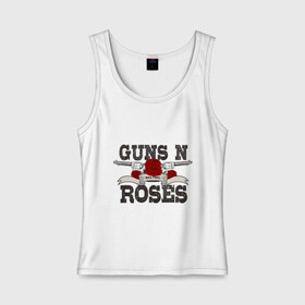 Женская майка хлопок с принтом Guns n roses black в Курске, 95% хлопок, 5% эластан |  | guns and roses | rock | ганс н роуз | музыка | рок