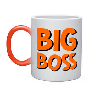Кружка хамелеон с принтом Big Boss в Курске, керамика | меняет цвет при нагревании, емкость 330 мл | big | big boss | boss | большой | большой босс | босс