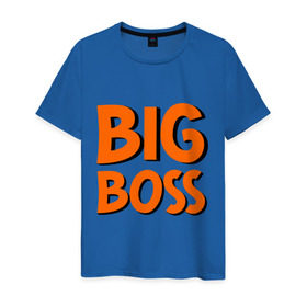 Мужская футболка хлопок с принтом Big Boss в Курске, 100% хлопок | прямой крой, круглый вырез горловины, длина до линии бедер, слегка спущенное плечо. | Тематика изображения на принте: big | big boss | boss | большой | большой босс | босс