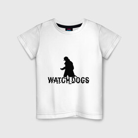 Детская футболка хлопок с принтом Watch dogs в Курске, 100% хлопок | круглый вырез горловины, полуприлегающий силуэт, длина до линии бедер | взлом | игры | сторожевые псы