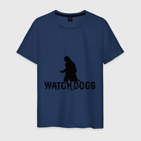 Мужская футболка хлопок с принтом Watch dogs в Курске, 100% хлопок | прямой крой, круглый вырез горловины, длина до линии бедер, слегка спущенное плечо. | взлом | игры | сторожевые псы
