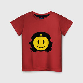 Детская футболка хлопок с принтом Смайл Че Гевара в Курске, 100% хлопок | круглый вырез горловины, полуприлегающий силуэт, длина до линии бедер | che gevara | smile | смайл
