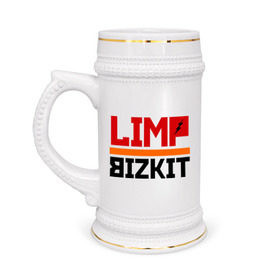 Кружка пивная с принтом Limp Bizkit (2) в Курске,  керамика (Материал выдерживает высокую температуру, стоит избегать резкого перепада температур) |  объем 630 мл | rock | лимп бизкит | рок группа | рок музыка