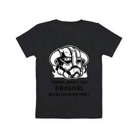 Детская футболка хлопок с принтом Skyrim – тут нет драконов в Курске, 100% хлопок | круглый вырез горловины, полуприлегающий силуэт, длина до линии бедер | скайрим