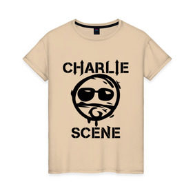 Женская футболка хлопок с принтом Charlie Scene (HU) в Курске, 100% хлопок | прямой крой, круглый вырез горловины, длина до линии бедер, слегка спущенное плечо | charlie | charlie scene | scene | панк | рок | чарли шин