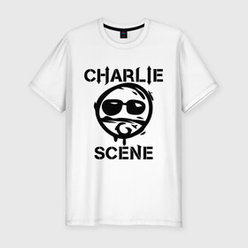 Мужская футболка премиум с принтом Charlie Scene (HU) в Курске, 92% хлопок, 8% лайкра | приталенный силуэт, круглый вырез ворота, длина до линии бедра, короткий рукав | Тематика изображения на принте: charlie | charlie scene | scene | панк | рок | чарли шин