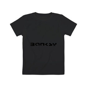 Детская футболка хлопок с принтом Banksy logo в Курске, 100% хлопок | круглый вырез горловины, полуприлегающий силуэт, длина до линии бедер | Тематика изображения на принте: 