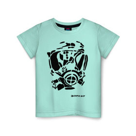 Детская футболка хлопок с принтом Противогаз. Бэнкси в Курске, 100% хлопок | круглый вырез горловины, полуприлегающий силуэт, длина до линии бедер | banksy | бенкси | бэнкси | графити | граффити | стрит арт | стритарт