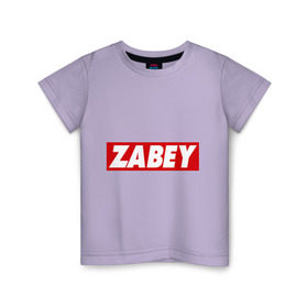 Детская футболка хлопок с принтом ZABEY в Курске, 100% хлопок | круглый вырез горловины, полуприлегающий силуэт, длина до линии бедер | Тематика изображения на принте: obey | антибренд | забей | обей