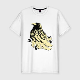 Мужская футболка премиум с принтом Гордый орёл в Курске, 92% хлопок, 8% лайкра | приталенный силуэт, круглый вырез ворота, длина до линии бедра, короткий рукав | животные | орел | птицы