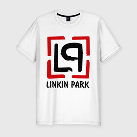 Мужская футболка премиум с принтом Linkin park в Курске, 92% хлопок, 8% лайкра | приталенный силуэт, круглый вырез ворота, длина до линии бедра, короткий рукав | lp | rock | линкин парк | музыка | рок группа