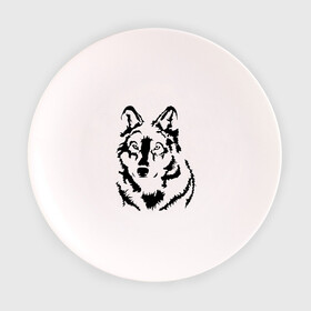 Тарелка с принтом Чёрный волк в Курске, фарфор | диаметр - 210 мм
диаметр для нанесения принта - 120 мм | волчара | волчица | животное | зверь | хищник
