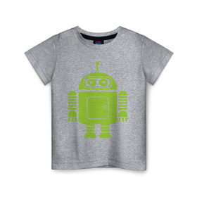 Детская футболка хлопок с принтом Android-bender. в Курске, 100% хлопок | круглый вырез горловины, полуприлегающий силуэт, длина до линии бедер | админам | андроид | бендер | мультик | мультфильм | ос | робот | футурама