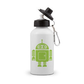 Бутылка спортивная с принтом Android-bender. в Курске, металл | емкость — 500 мл, в комплекте две пластиковые крышки и карабин для крепления | админам | андроид | бендер | мультик | мультфильм | ос | робот | футурама