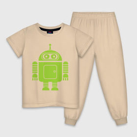 Детская пижама хлопок с принтом Android-bender. в Курске, 100% хлопок |  брюки и футболка прямого кроя, без карманов, на брюках мягкая резинка на поясе и по низу штанин
 | админам | андроид | бендер | мультик | мультфильм | ос | робот | футурама