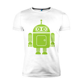 Мужская футболка премиум с принтом Android-bender. в Курске, 92% хлопок, 8% лайкра | приталенный силуэт, круглый вырез ворота, длина до линии бедра, короткий рукав | админам | андроид | бендер | мультик | мультфильм | ос | робот | футурама