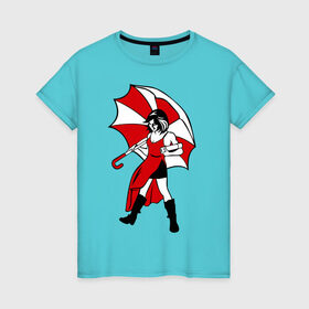 Женская футболка хлопок с принтом Umbrella (Амбрелла) в Курске, 100% хлопок | прямой крой, круглый вырез горловины, длина до линии бедер, слегка спущенное плечо | resident evil | umbrela | umbrella | зонтик | обитель зла
