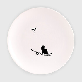 Тарелка с принтом Cat and supermouse (Banksy) в Курске, фарфор | диаметр - 210 мм
диаметр для нанесения принта - 120 мм | Тематика изображения на принте: бэнкси | граффити | киса | кот | котенок | котэ | кошка | мышка | супермышка