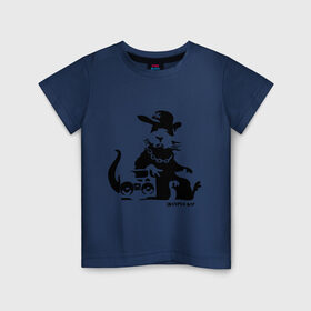 Детская футболка хлопок с принтом Gangsta rat (Banksy) в Курске, 100% хлопок | круглый вырез горловины, полуприлегающий силуэт, длина до линии бедер | Тематика изображения на принте: бэнкси | гангстер | граффити | грызун | мышь | хомяк