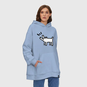 Худи SuperOversize хлопок с принтом Собака (Banksy) в Курске, 70% хлопок, 30% полиэстер, мягкий начес внутри | карман-кенгуру, эластичная резинка на манжетах и по нижней кромке, двухслойный капюшон
 | dog | бэнкси | граффити