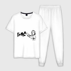 Мужская пижама хлопок с принтом E=MC2 в Курске, 100% хлопок | брюки и футболка прямого кроя, без карманов, на брюках мягкая резинка на поясе и по низу штанин
 | бэнкси | граффити | ученный | формула | эйнштейн