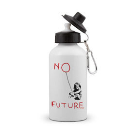 Бутылка спортивная с принтом No future Banksy в Курске, металл | емкость — 500 мл, в комплекте две пластиковые крышки и карабин для крепления | banksy | бэнкси | графити | граффити | стрит арт