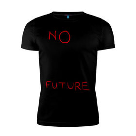 Мужская футболка премиум с принтом No future Banksy в Курске, 92% хлопок, 8% лайкра | приталенный силуэт, круглый вырез ворота, длина до линии бедра, короткий рукав | banksy | бэнкси | графити | граффити | стрит арт