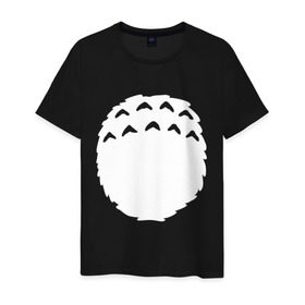 Мужская футболка хлопок с принтом Тоторо грудь в Курске, 100% хлопок | прямой крой, круглый вырез горловины, длина до линии бедер, слегка спущенное плечо. | anime | totoro | аниме | тоторо