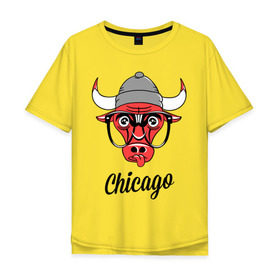 Мужская футболка хлопок Oversize с принтом Chicago swag в Курске, 100% хлопок | свободный крой, круглый ворот, “спинка” длиннее передней части | chicago bulls | swag | swag style | буйвол | бык | одежда сваг | сваг | сваг стиль | свег | свог | свэг | чикаго | чикаго булз