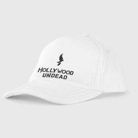 Детская бейсболка с принтом Hollywood Undead logo в Курске, 100% хлопок | классический козырек, металлическая застежка-регулятор размера | Тематика изображения на принте: hollywood undead | hu | hu mask one color | undead | рок реп группа hollywood undead
