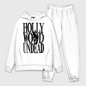 Мужской костюм хлопок OVERSIZE с принтом HollyWoodUndead в Курске,  |  | hollywood undead | hu | hu mask one color | undead | птица с гранатой | рок реп группа hollywood undead