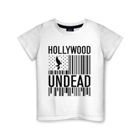 Детская футболка хлопок с принтом Hollywood Undead flag в Курске, 100% хлопок | круглый вырез горловины, полуприлегающий силуэт, длина до линии бедер | hollywood undead | hu | hu mask one color | undead | птица с гранатой | рок реп группа hollywood undead