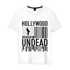 Мужская футболка хлопок с принтом Hollywood Undead flag в Курске, 100% хлопок | прямой крой, круглый вырез горловины, длина до линии бедер, слегка спущенное плечо. | hollywood undead | hu | hu mask one color | undead | птица с гранатой | рок реп группа hollywood undead