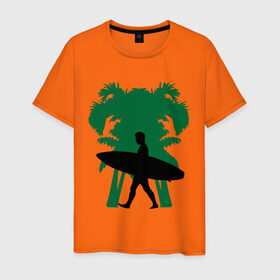 Мужская футболка хлопок с принтом Surfingist в Курске, 100% хлопок | прямой крой, круглый вырез горловины, длина до линии бедер, слегка спущенное плечо. | летние | лето | на лето | серфинг | серфингист