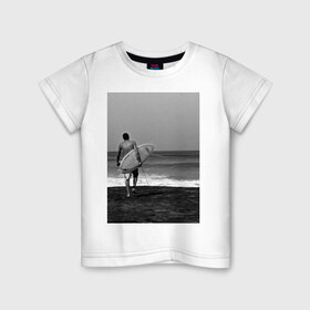 Детская футболка хлопок с принтом Surfingboy в Курске, 100% хлопок | круглый вырез горловины, полуприлегающий силуэт, длина до линии бедер | летние | лето | море | на лето | океан | пляж | серфинг
