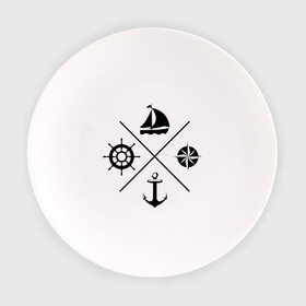Тарелка с принтом Sailor theme в Курске, фарфор | диаметр - 210 мм
диаметр для нанесения принта - 120 мм | Тематика изображения на принте: sailor theme | азимут | компас | кораблик | корабль | лодка | путешествие | штурвал | якорь