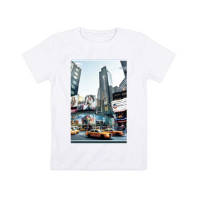 Детская футболка хлопок с принтом Millennium в Курске, 100% хлопок | круглый вырез горловины, полуприлегающий силуэт, длина до линии бедер | new york | ny | urban style | город | города | нью йорк | урбан