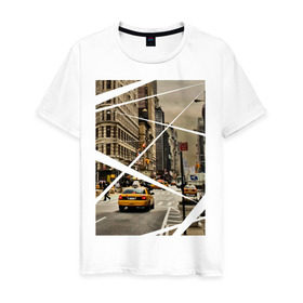 Мужская футболка хлопок с принтом Улицы NY в Курске, 100% хлопок | прямой крой, круглый вырез горловины, длина до линии бедер, слегка спущенное плечо. | Тематика изображения на принте: new york | urban style | город | города | нью йорк | улицы нью йорка | урбан