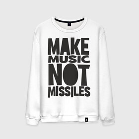 Мужской свитшот хлопок с принтом Make Music Not Missiles в Курске, 100% хлопок |  | музыка | создавай музыку