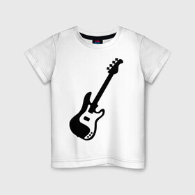 Детская футболка хлопок с принтом Гитара в Курске, 100% хлопок | круглый вырез горловины, полуприлегающий силуэт, длина до линии бедер | gitar | music | бас | музыка | музыкальные инструменты | электрогитара