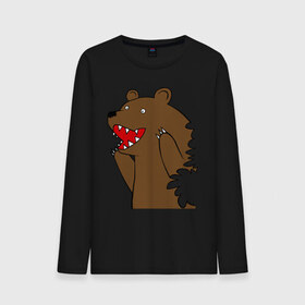 Мужской лонгслив хлопок с принтом Медведь цензурный в Курске, 100% хлопок |  | Тематика изображения на принте: интернет приколы | медведь | медведь в кустах | приколы