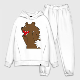 Мужской костюм хлопок OVERSIZE с принтом Медведь цензурный в Курске,  |  | интернет приколы | медведь | медведь в кустах | приколы