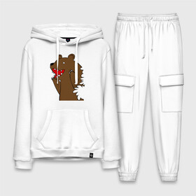 Мужской костюм хлопок с толстовкой с принтом Медведь цензурный в Курске,  |  | Тематика изображения на принте: интернет приколы | медведь | медведь в кустах | приколы