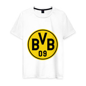 Мужская футболка хлопок с принтом Borussia Dortmund в Курске, 100% хлопок | прямой крой, круглый вырез горловины, длина до линии бедер, слегка спущенное плечо. | боруссия | дортмунд