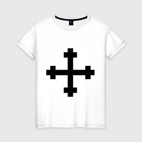 Женская футболка хлопок с принтом Кросслет в Курске, 100% хлопок | прямой крой, круглый вырез горловины, длина до линии бедер, слегка спущенное плечо | ghots | готы | символика готов | субкультуры