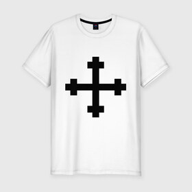 Мужская футболка премиум с принтом Кросслет в Курске, 92% хлопок, 8% лайкра | приталенный силуэт, круглый вырез ворота, длина до линии бедра, короткий рукав | ghots | готы | символика готов | субкультуры