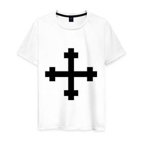 Мужская футболка хлопок с принтом Кросслет в Курске, 100% хлопок | прямой крой, круглый вырез горловины, длина до линии бедер, слегка спущенное плечо. | ghots | готы | символика готов | субкультуры