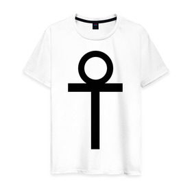 Мужская футболка хлопок с принтом Анкх в Курске, 100% хлопок | прямой крой, круглый вырез горловины, длина до линии бедер, слегка спущенное плечо. | gothic | готам | готика | готический | знак | руна | символ