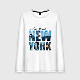 Мужской лонгслив хлопок с принтом Надпись NY в Курске, 100% хлопок |  | new york | ny | nyc | urban | город | города | нью йорк | урбан