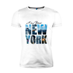 Мужская футболка премиум с принтом Надпись NY в Курске, 92% хлопок, 8% лайкра | приталенный силуэт, круглый вырез ворота, длина до линии бедра, короткий рукав | new york | ny | nyc | urban | город | города | нью йорк | урбан